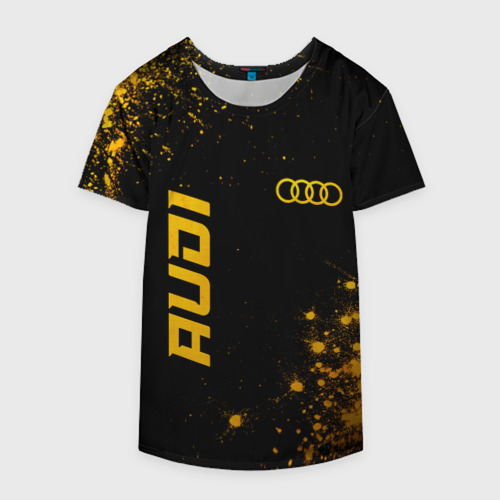 Накидка на куртку 3D Audi - gold gradient вертикально, цвет 3D печать - фото 4