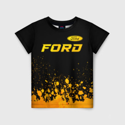 Детская футболка 3D Ford - gold gradient посередине