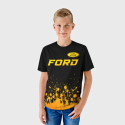 Детская футболка 3D Ford - gold gradient посередине - фото 2