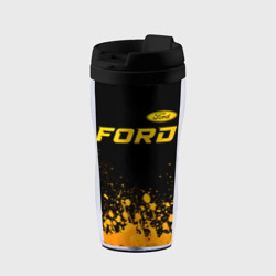 Термокружка-непроливайка Ford - gold gradient посередине