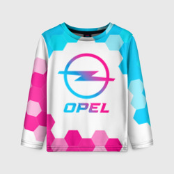 Детский лонгслив 3D Opel neon gradient style