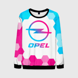 Мужской свитшот 3D Opel neon gradient style