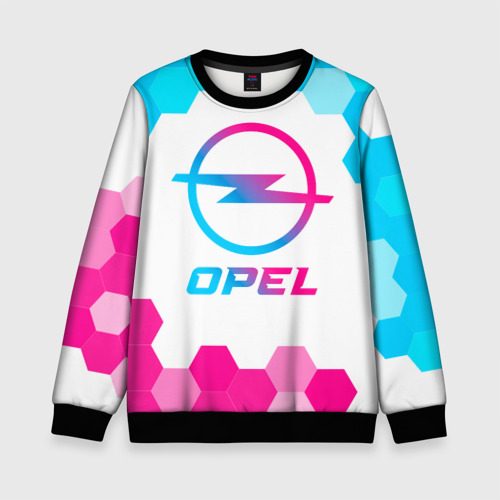 Детский свитшот 3D Opel neon gradient style, цвет 3D печать