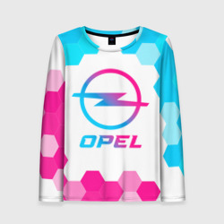 Женский лонгслив 3D Opel neon gradient style