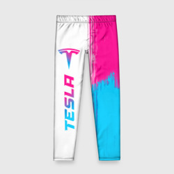 Детские леггинсы 3D Tesla neon gradient style по-вертикали