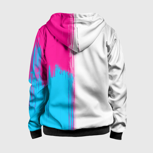 Детская толстовка 3D на молнии Tesla neon gradient style по-вертикали, цвет черный - фото 2