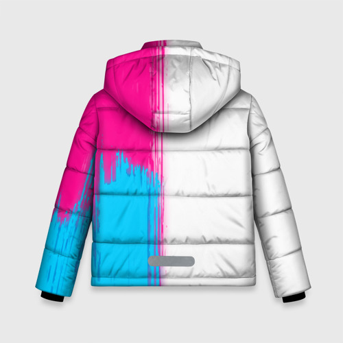 Зимняя куртка для мальчиков 3D Tesla neon gradient style по-вертикали, цвет черный - фото 2