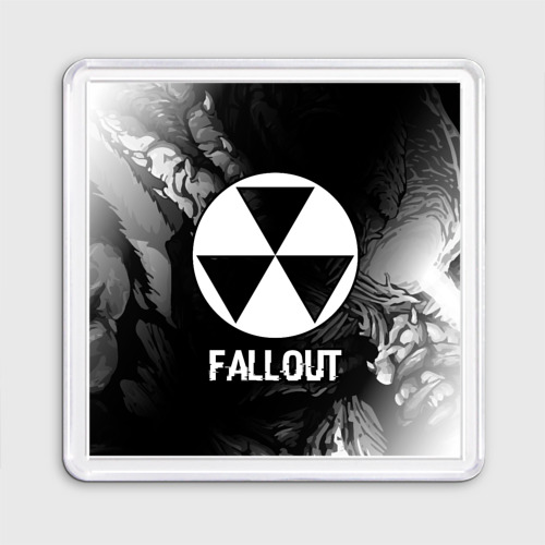 Магнит 55*55 Fallout glitch на темном фоне