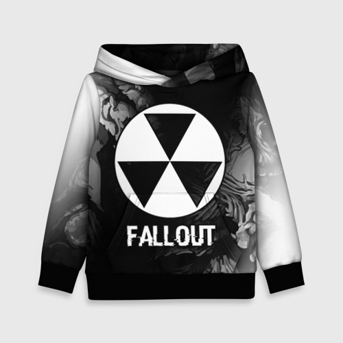 Детская толстовка 3D Fallout glitch на темном фоне, цвет черный