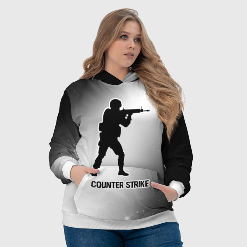 Женская толстовка 3D Counter Strike glitch на светлом фоне, цвет 3D печать - фото 6