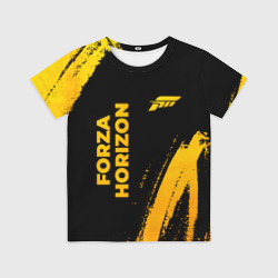 Детская футболка 3D Forza Horizon - gold gradient вертикально