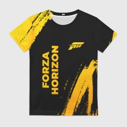 Женская футболка 3D Forza Horizon - gold gradient вертикально