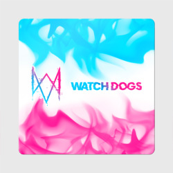 Магнит виниловый Квадрат Watch Dogs neon gradient style по-горизонтали