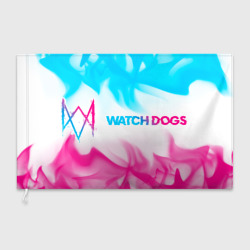 Флаг 3D Watch Dogs neon gradient style по-горизонтали