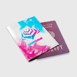 Обложка для паспорта матовая кожа Warframe neon gradient style - фото 2