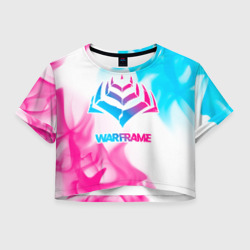 Женская футболка Crop-top 3D Warframe neon gradient style