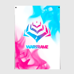 Постер Warframe neon gradient style