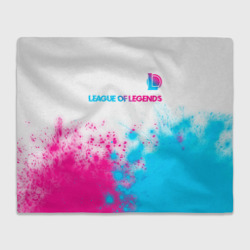 Плед 3D League of Legends neon gradient style посередине