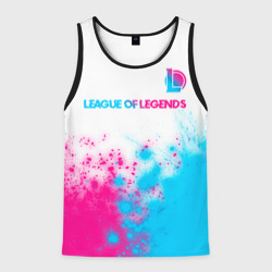 Мужская майка 3D League of Legends neon gradient style посередине