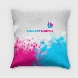 Подушка 3D League of Legends neon gradient style посередине