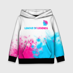 Детская толстовка 3D League of Legends neon gradient style посередине