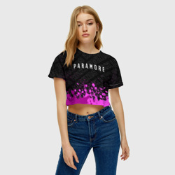 Женская футболка Crop-top 3D Paramore rock legends посередине - фото 2