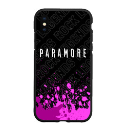 Чехол для iPhone XS Max матовый Paramore rock legends посередине
