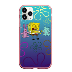 Чехол для iPhone 11 Pro Max матовый  Spongebob workout