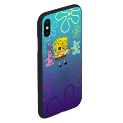 Чехол для iPhone XS Max матовый  Spongebob workout - фото 2