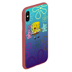 Чехол для iPhone XS Max матовый  Spongebob workout - фото 2