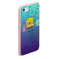 Чехол для iPhone 5/5S матовый  Spongebob workout - фото 2