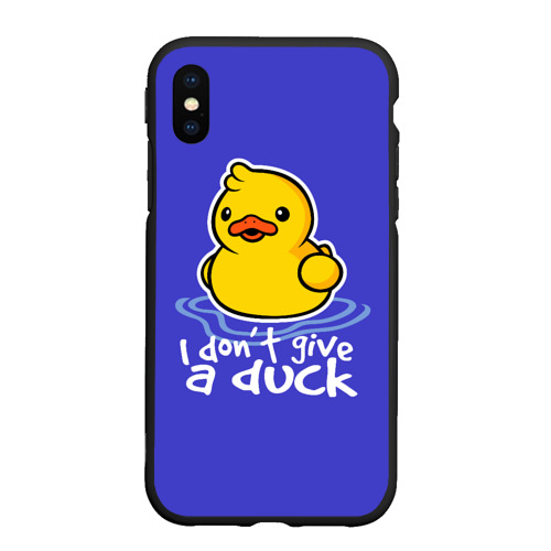 Чехол для iPhone XS Max матовый I do not Give a Duck, цвет черный