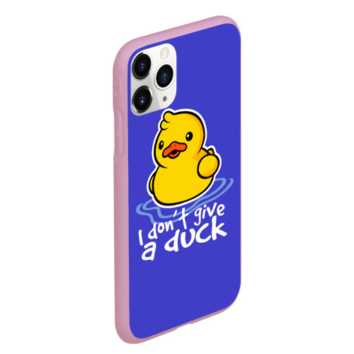 Чехол для iPhone 11 Pro Max матовый I do not Give a Duck, цвет розовый - фото 3