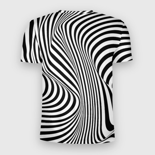 Мужская футболка 3D Slim Цвета зебры оптическая иллюзия , цвет 3D печать - фото 2