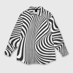 Мужская рубашка oversize 3D Цвета зебры оптическая иллюзия 