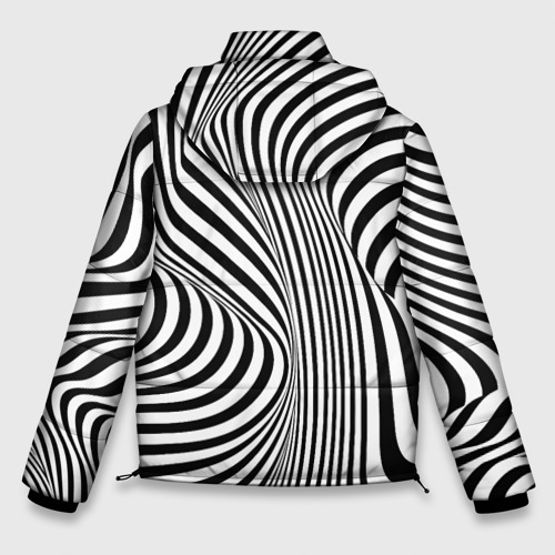 Мужская зимняя куртка 3D Цвета зебры оптическая иллюзия , цвет черный - фото 2