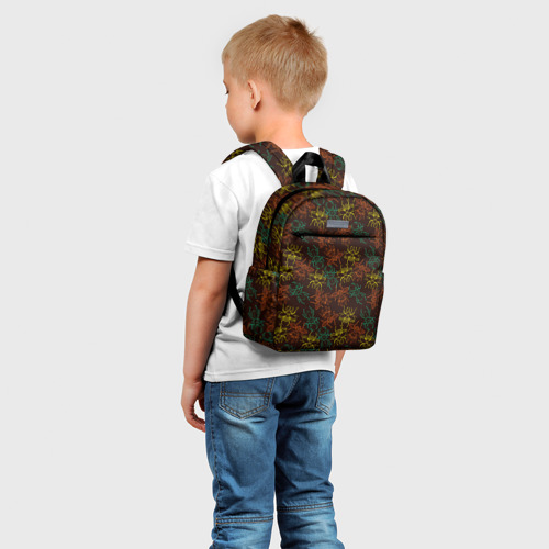 Детский рюкзак 3D с принтом Разноцветные жуки, фото на моделе #1