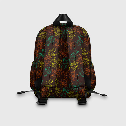 Детский рюкзак 3D с принтом Разноцветные жуки, вид сзади #2