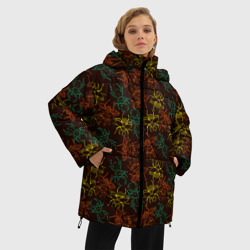 Женская зимняя куртка Oversize Разноцветные жуки - фото 2