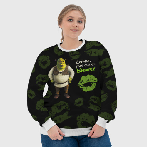 Женский свитшот 3D Shrexy Shrek, цвет 3D печать - фото 6