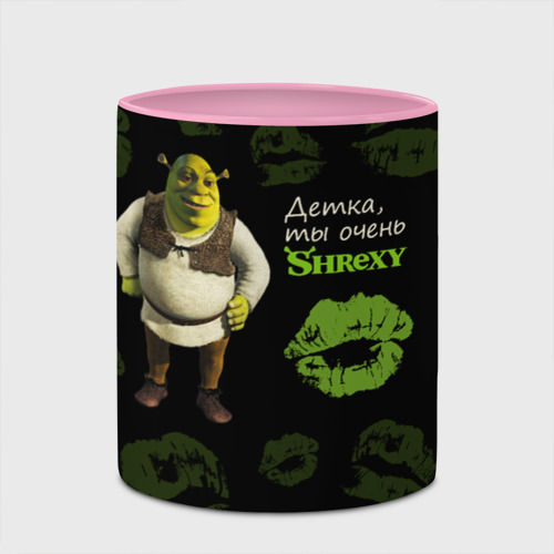 Кружка с полной запечаткой Shrexy Shrek, цвет белый + розовый - фото 4