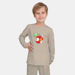 Детская пижама с лонгсливом хлопок Червяк в надкусанном яблоке - фото 2