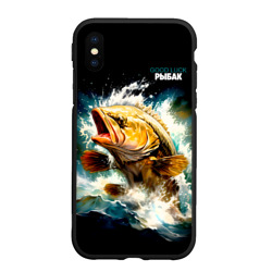 Чехол для iPhone XS Max матовый Рыбак good luck