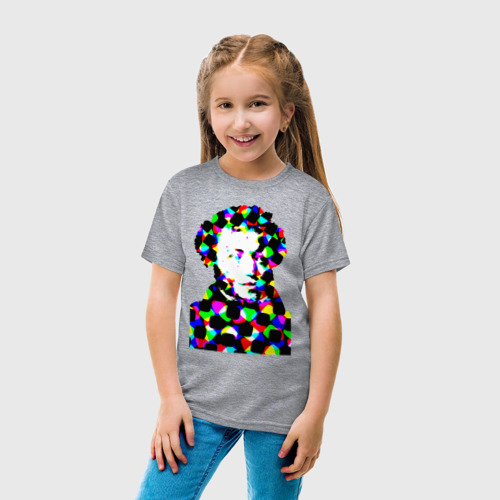 Детская футболка хлопок Pushkin, цвет меланж - фото 5