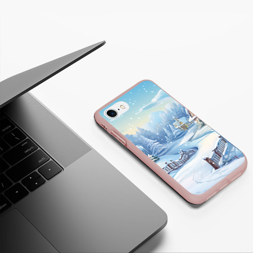 Чехол для iPhone 7/8 матовый с принтом Снежная тропинка, фото #5