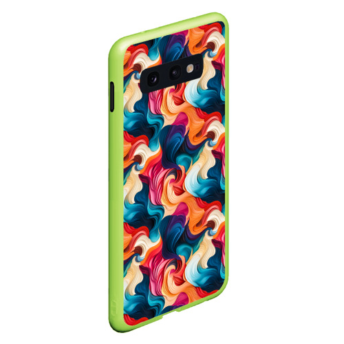 Чехол для Samsung S10E с принтом Паттерн абстрактные разноцветные волны, вид сбоку #3