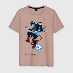 Мужская футболка хлопок Рин из аниме синий экзорцист