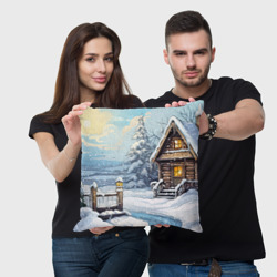Подушка 3D Деревянный зимний домик - фото 2