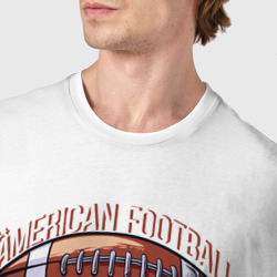 Футболка с принтом American football для женщины, вид на модели спереди №4. Цвет основы: белый