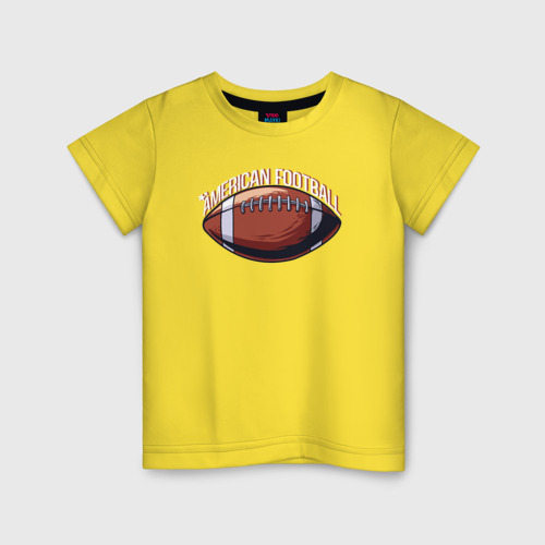 Детская футболка хлопок American football, цвет желтый